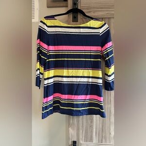 Lilly Pulitzer Striped Long Sleeve Top in Navy, Pink, and Yellow
